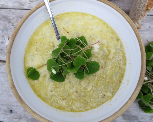 Blomkålsuppe med skovsyre. Foto: Mie Buus/Museum Thy.