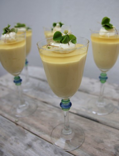 Citronfromage med limegelé og skovsyre. Foto: Jørgen Peter Kjeldsen/<a href="http://ornit.dk/">ornit.dk</a>.